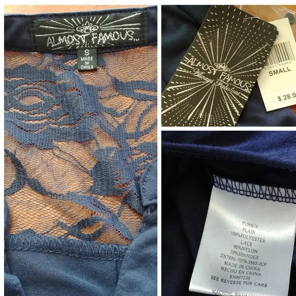 ⭐HP⭐ Almost Famous Navy Sleeveless Shirt - Picture 5 of 5